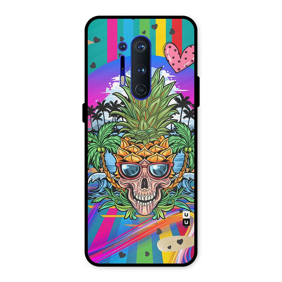 Cool Pineapple Skull Metal Back Case for OnePlus 8 Pro