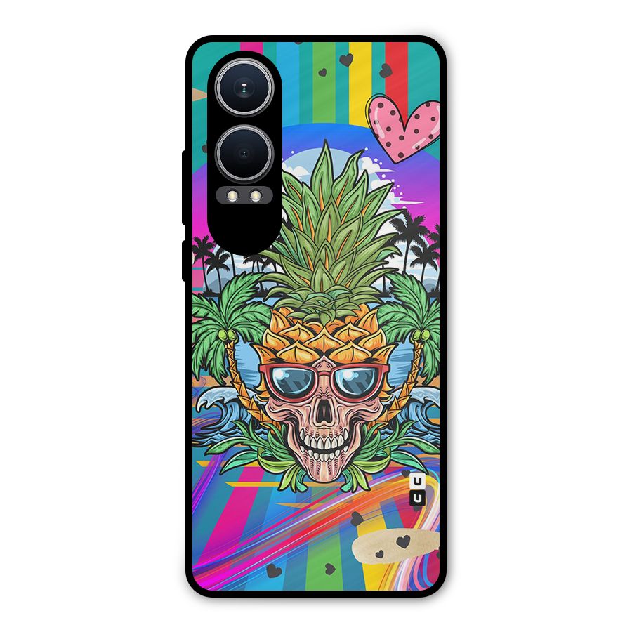 Cool Pineapple Skull Metal Back Case for OnePlus Nord CE4 Lite