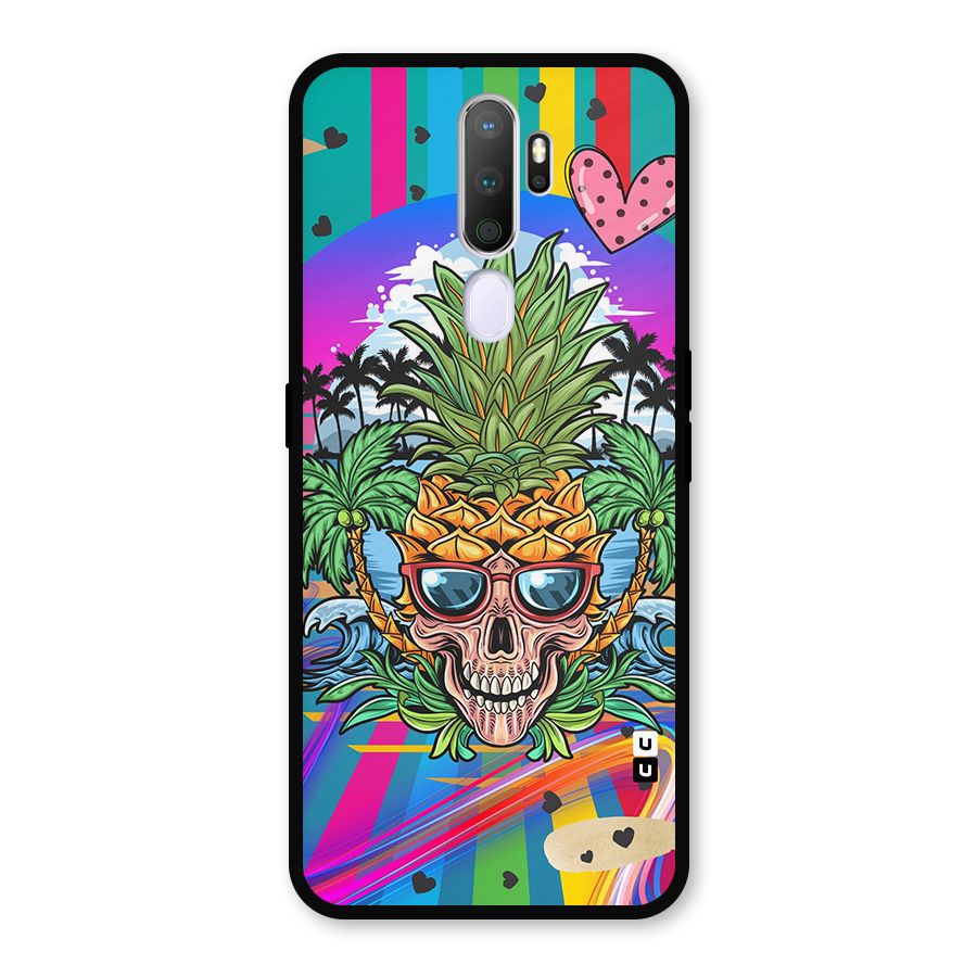 Cool Pineapple Skull Metal Back Case for Oppo A5 (2020)