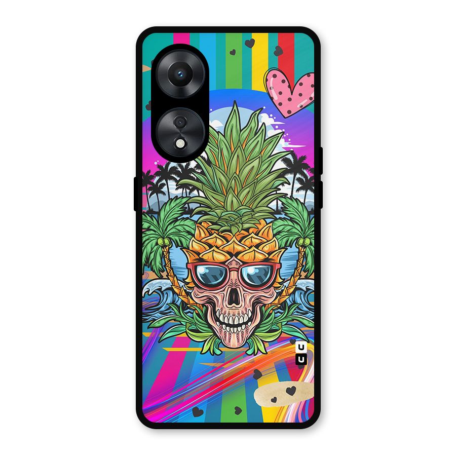 Cool Pineapple Skull Metal Back Case for Oppo A78