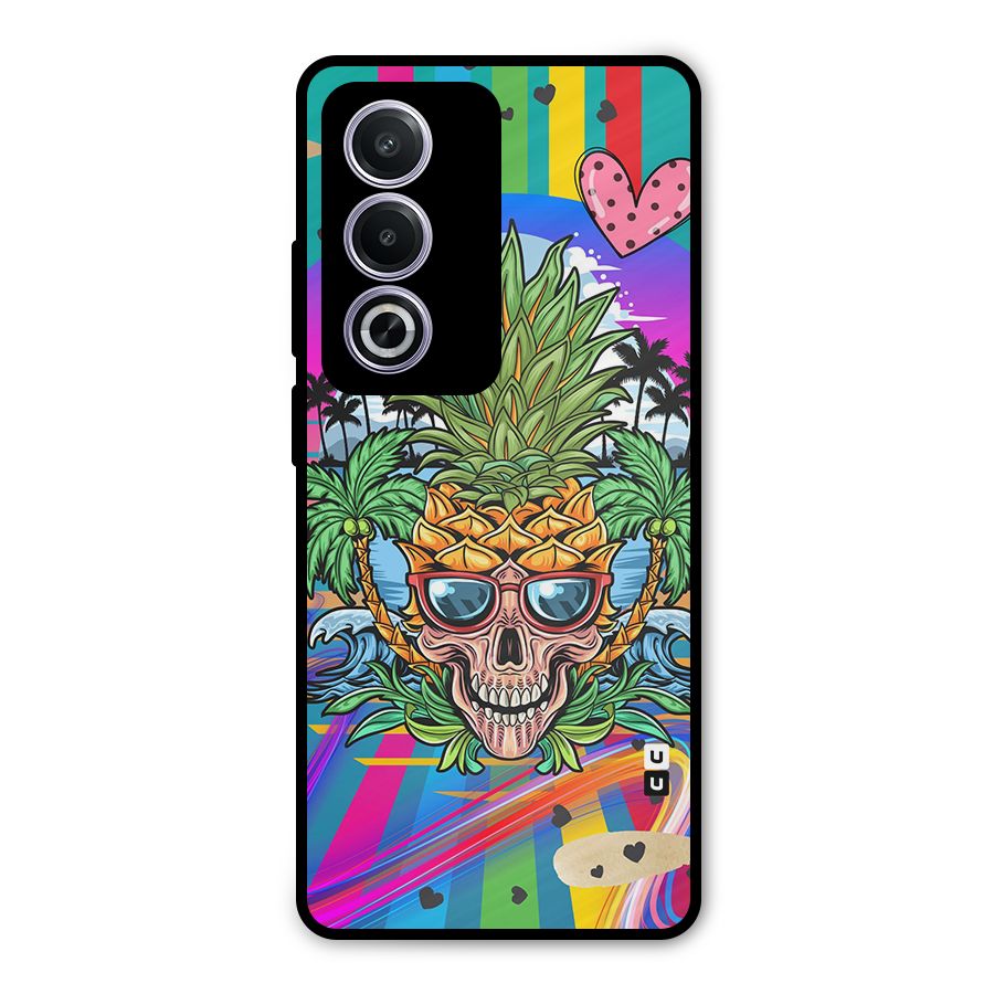 Cool Pineapple Skull Metal Back Case for Oppo K12x