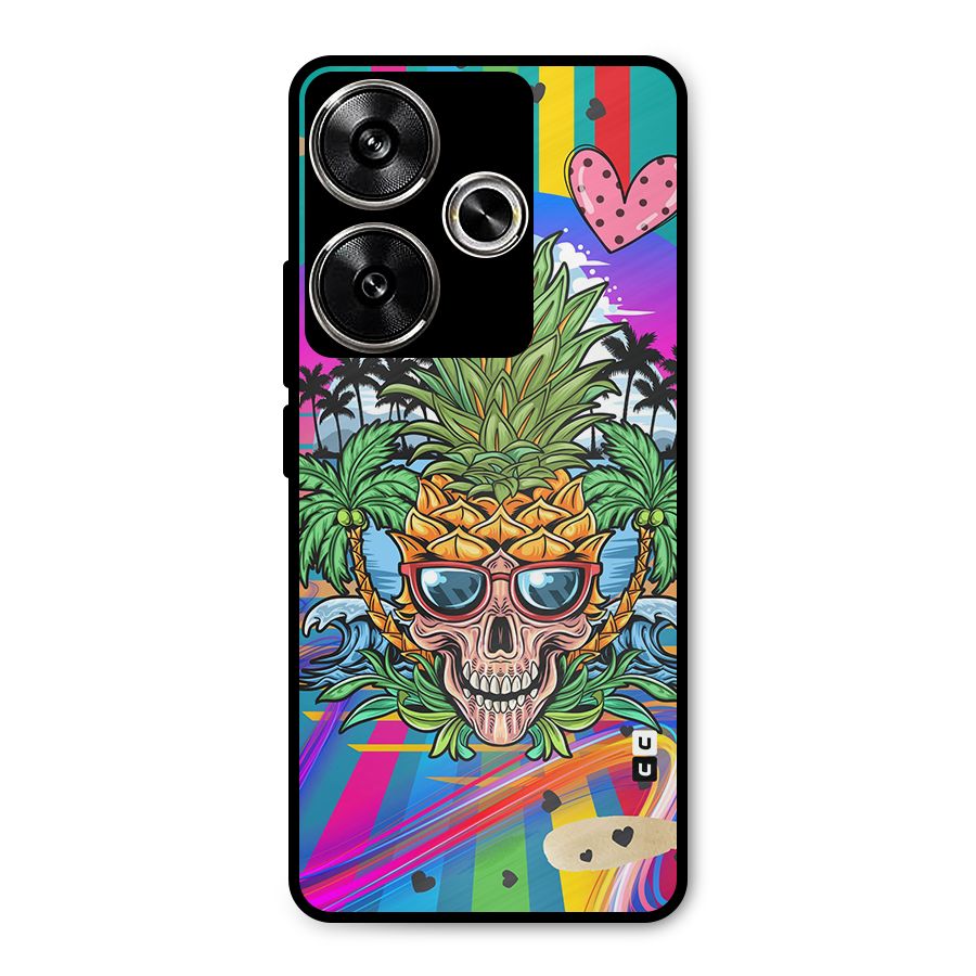Cool Pineapple Skull Metal Back Case for Poco F6