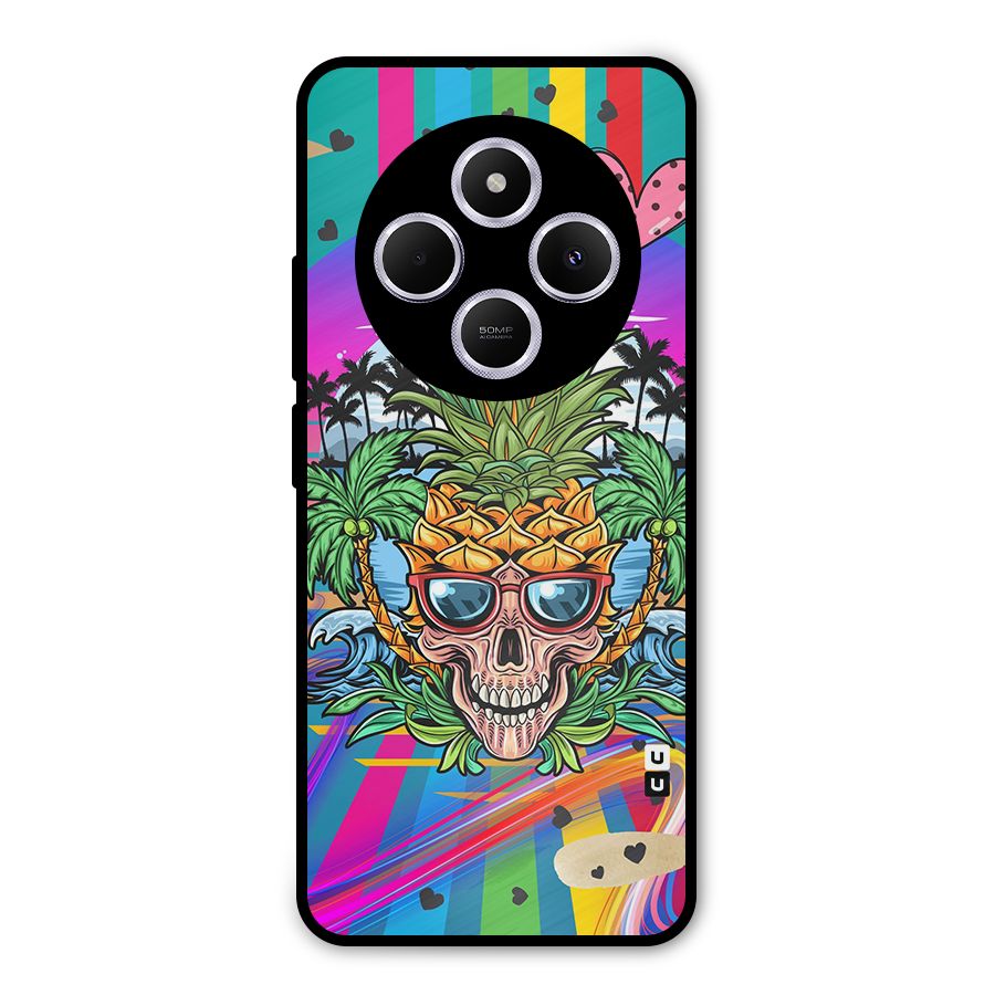 Cool Pineapple Skull Metal Back Case for Poco M7