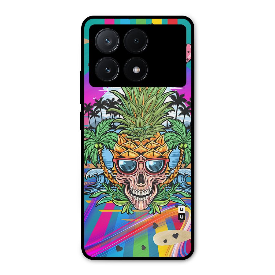 Cool Pineapple Skull Metal Back Case for Poco X6 Pro