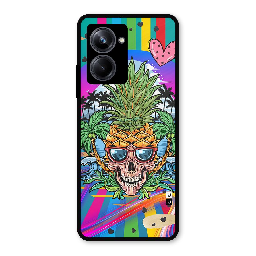 Cool Pineapple Skull Metal Back Case for Realme 10 Pro