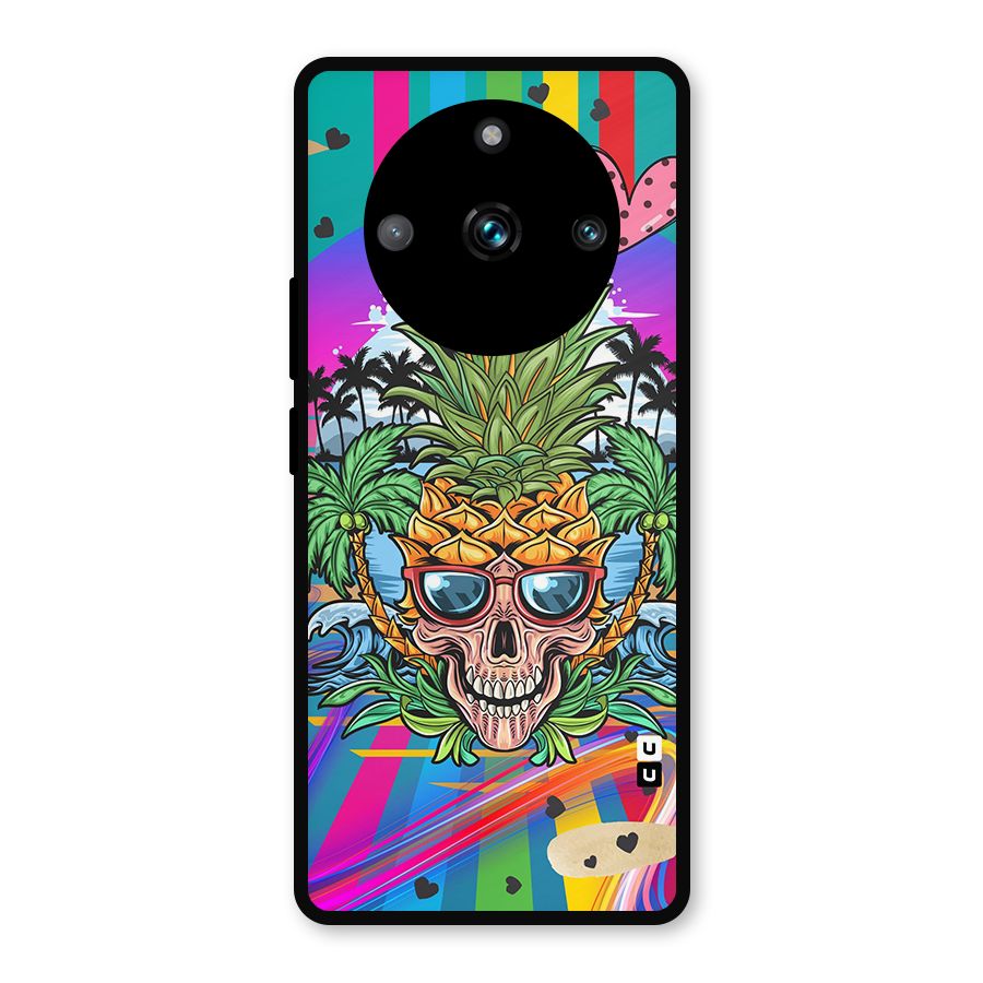 Cool Pineapple Skull Metal Back Case for Realme 11 Pro