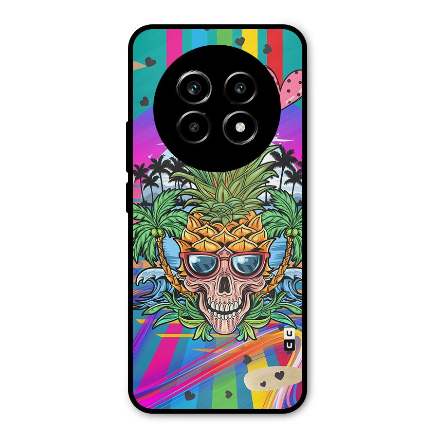 Cool Pineapple Skull Metal Back Case for Realme 13 Pro