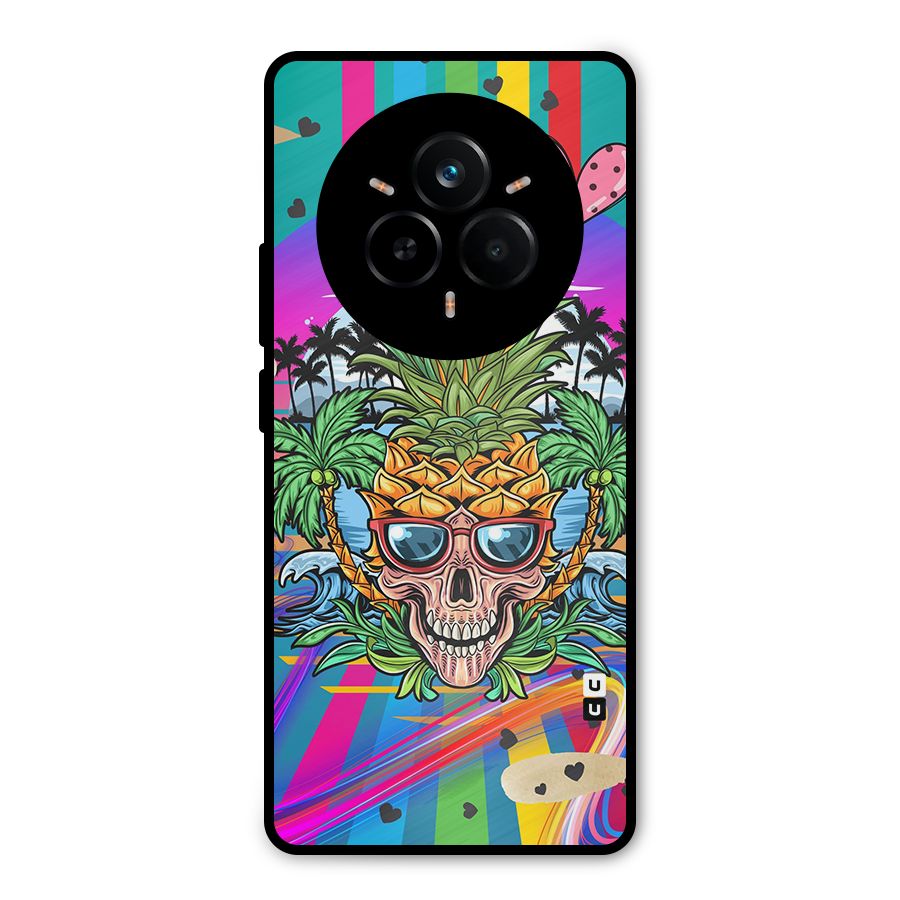 Cool Pineapple Skull Metal Back Case for Realme 14 Pro
