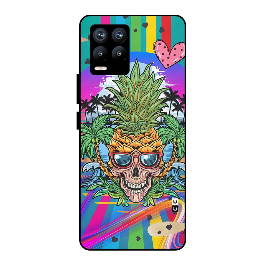 Cool Pineapple Skull Metal Back Case for Realme 8 Pro