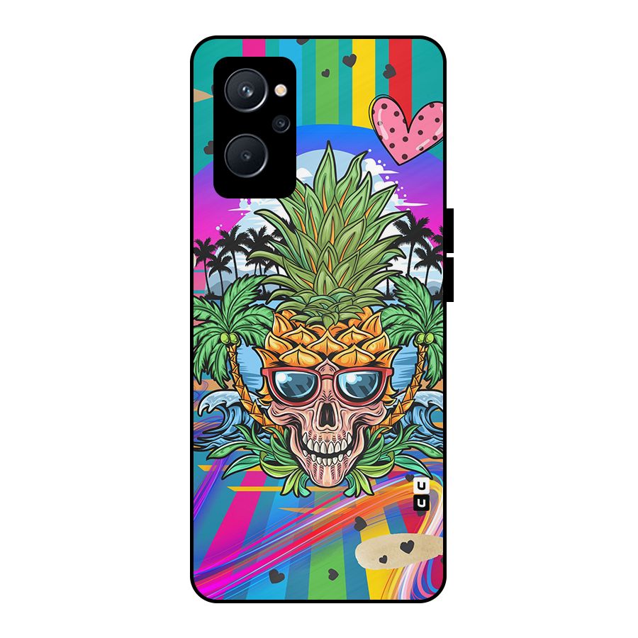 Cool Pineapple Skull Metal Back Case for Realme 9i 5G