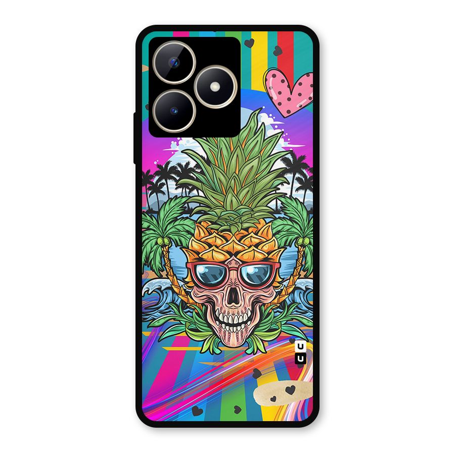 Cool Pineapple Skull Metal Back Case for Realme C53