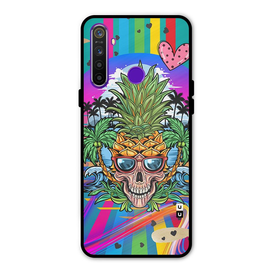 Cool Pineapple Skull Metal Back Case for Realme Narzo 10