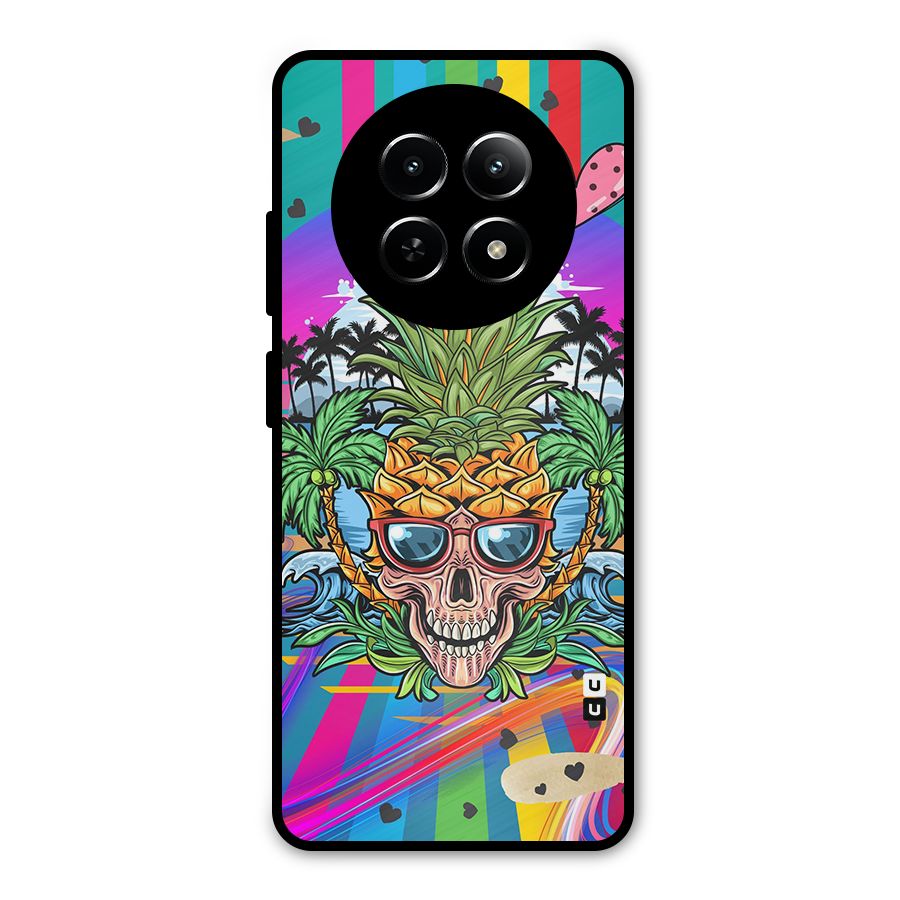 Cool Pineapple Skull Metal Back Case for Realme Narzo N65