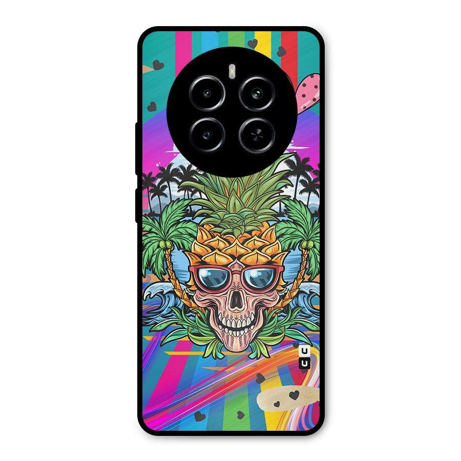 Cool Pineapple Skull Metal Back Case for Realme P1