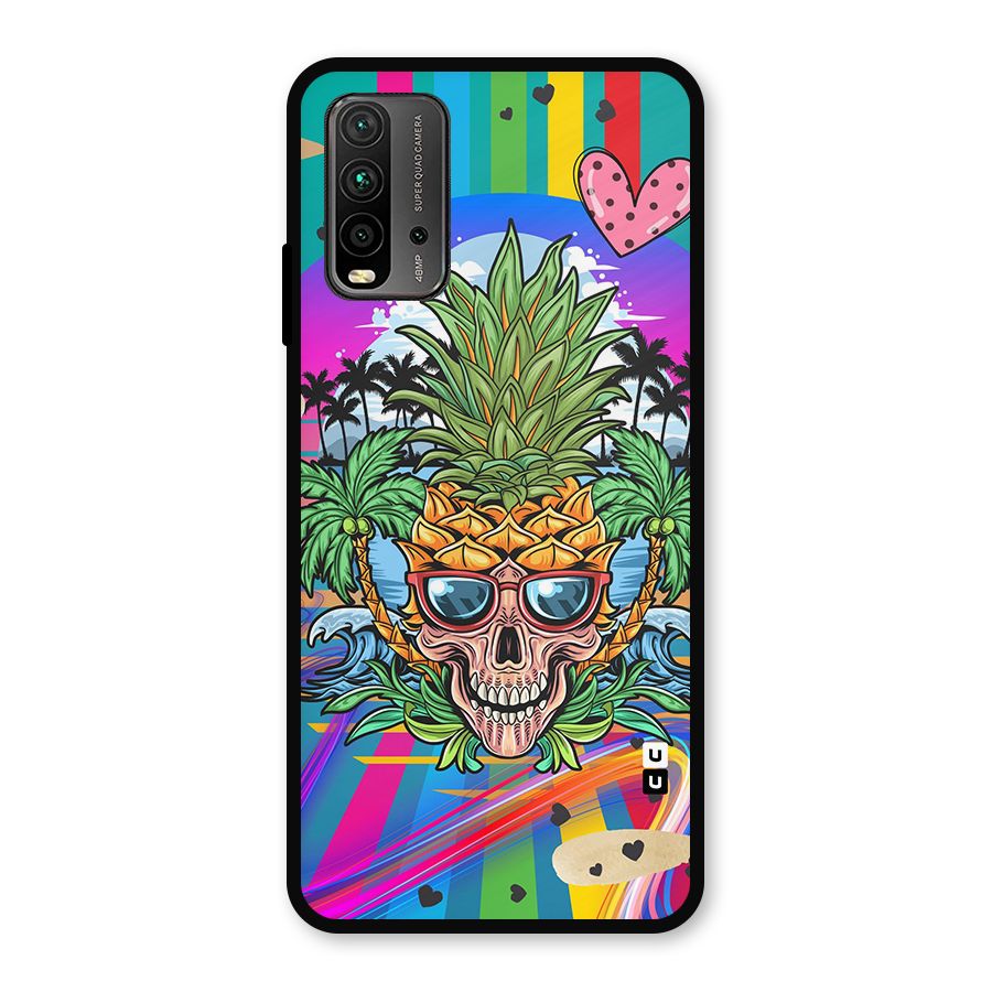 Cool Pineapple Skull Metal Back Case for Redmi 9 Power