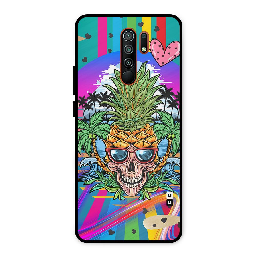 Cool Pineapple Skull Metal Back Case for Redmi 9 Prime