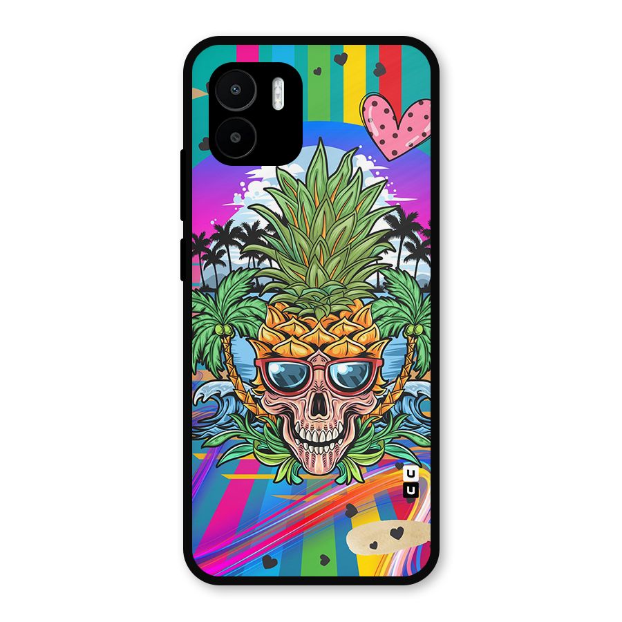 Cool Pineapple Skull Metal Back Case for Redmi A2