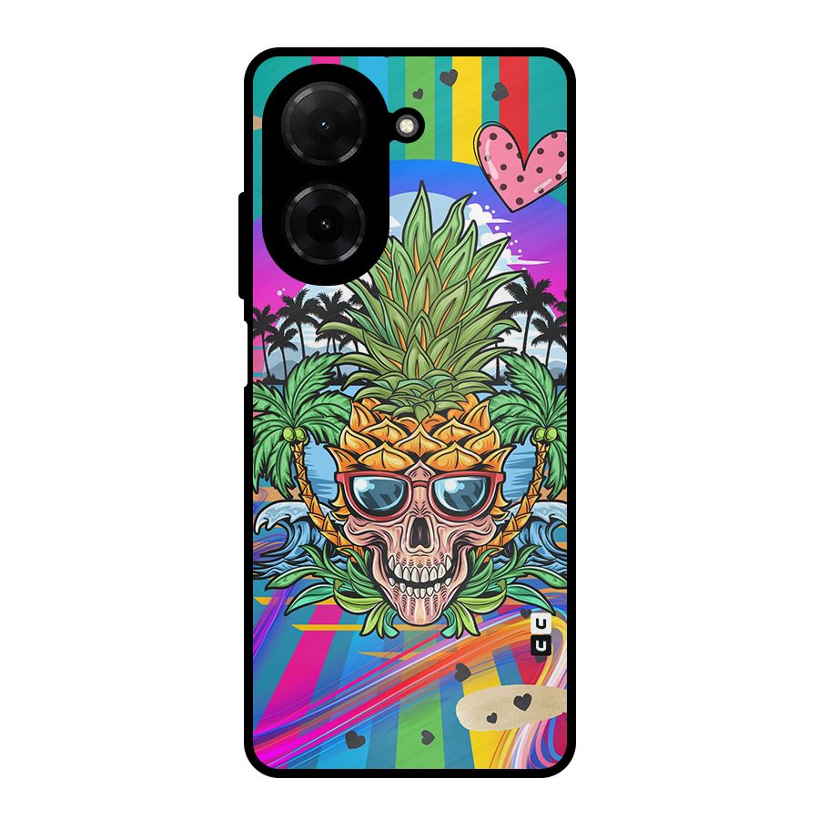 Cool Pineapple Skull Metal Back Case for Redmi A5 4G