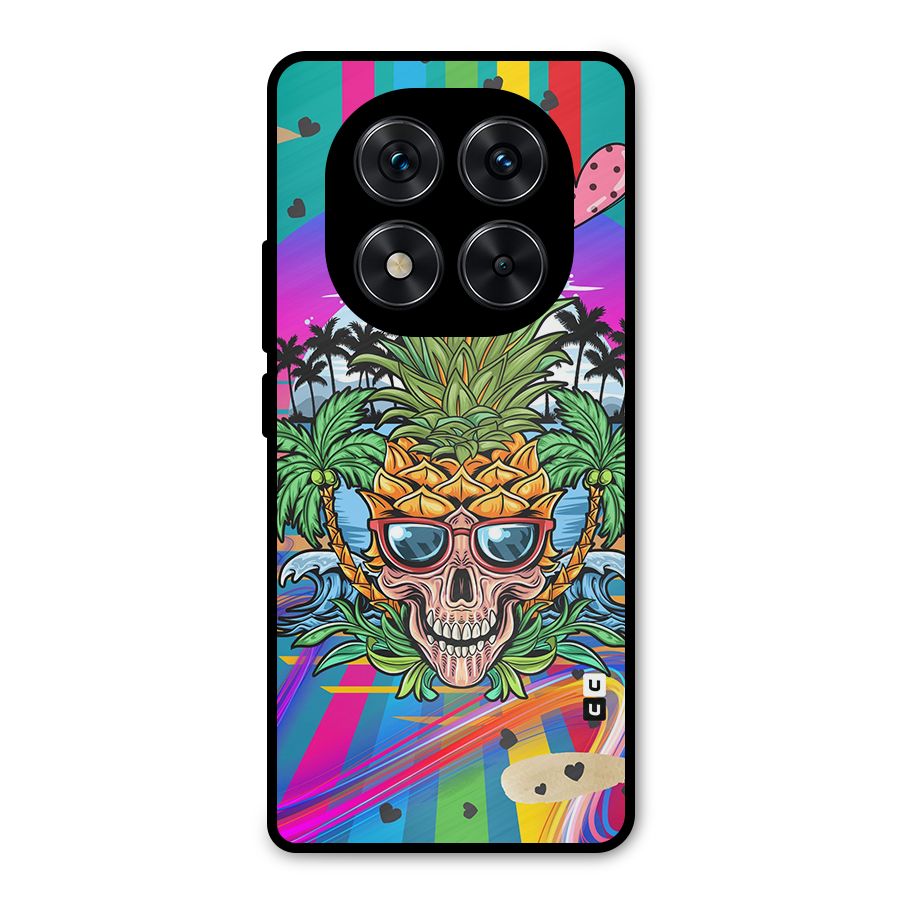 Cool Pineapple Skull Metal Back Case for Redmi Note 14 Pro 5G
