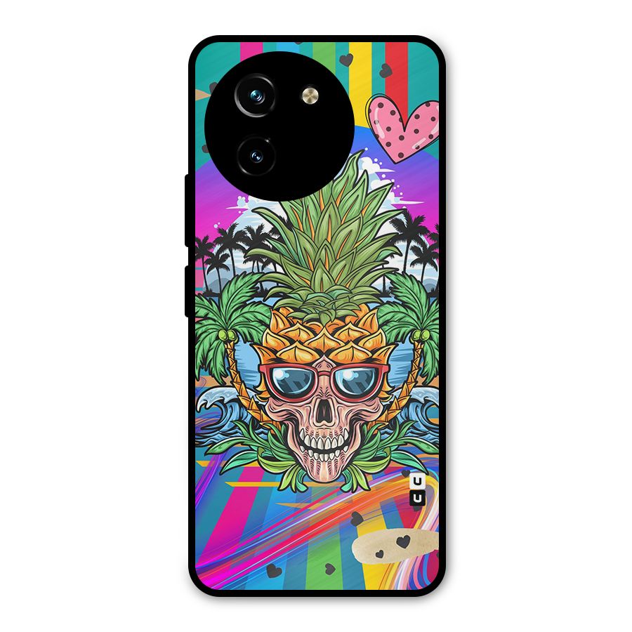 Cool Pineapple Skull Metal Back Case for Vivo T3x