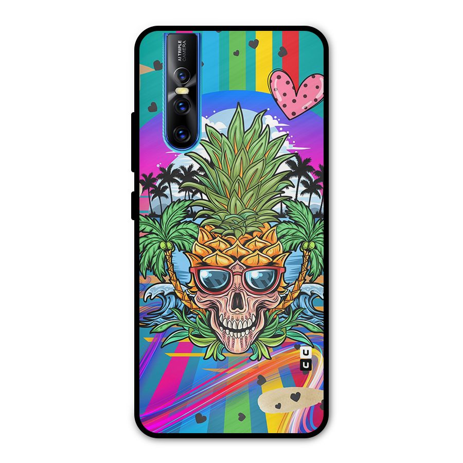 Cool Pineapple Skull Metal Back Case for Vivo V15 Pro