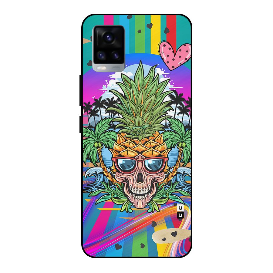 Cool Pineapple Skull Metal Back Case for Vivo V20