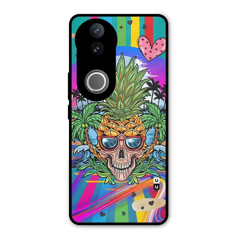 Cool Pineapple Skull Metal Back Case for Vivo V50e