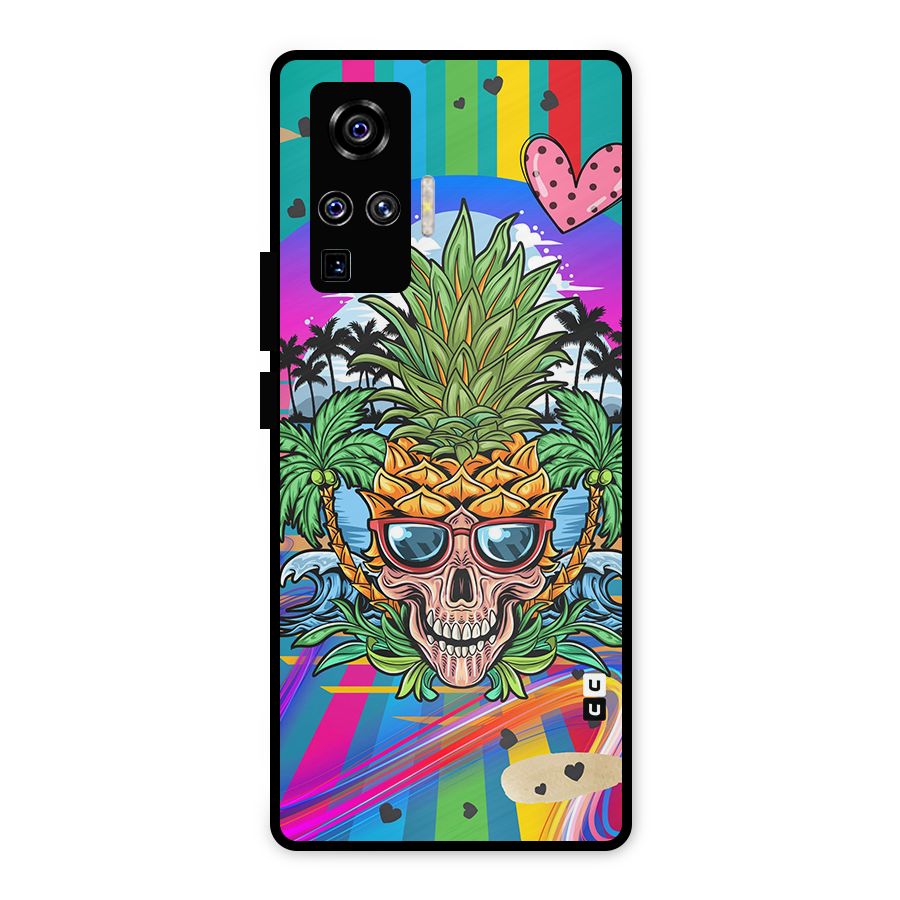 Cool Pineapple Skull Metal Back Case for Vivo X50 Pro