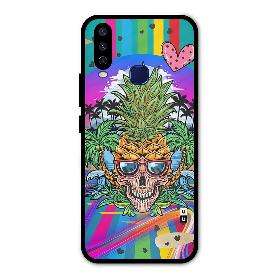 Cool Pineapple Skull Metal Back Case for Vivo Y15