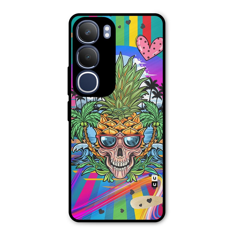 Cool Pineapple Skull Metal Back Case for Vivo Y29