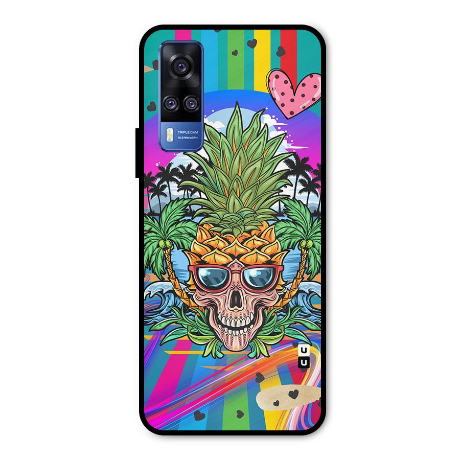 Cool Pineapple Skull Metal Back Case for Vivo Y31