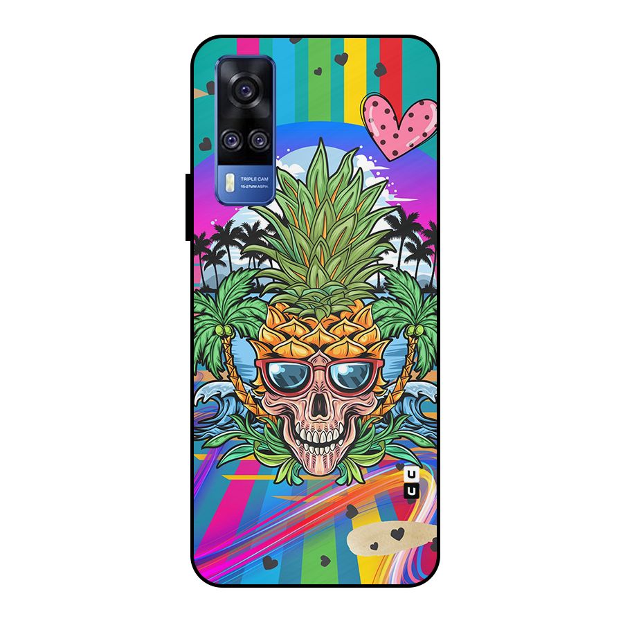 Cool Pineapple Skull Metal Back Case for Vivo Y51