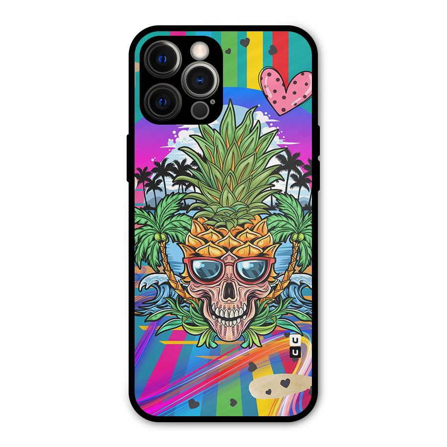 Cool Pineapple Skull Metal Back Case for iPhone 12 Pro Max