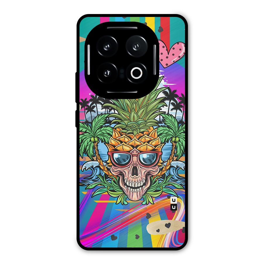 Cool Pineapple Skull Metal Back Case for iQOO 13