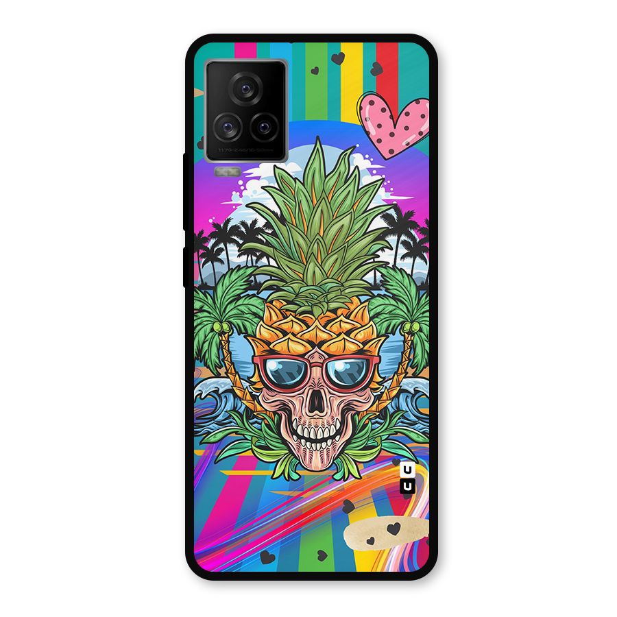 Cool Pineapple Skull Metal Back Case for iQOO 7 Legend 5G