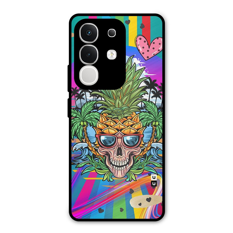 Cool Pineapple Skull Metal Back Case for iQOO Z10x