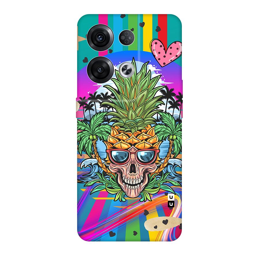 Cool Pineapple Skull Original Polycarbonate Back Case for Oppo Reno8 Pro 5G