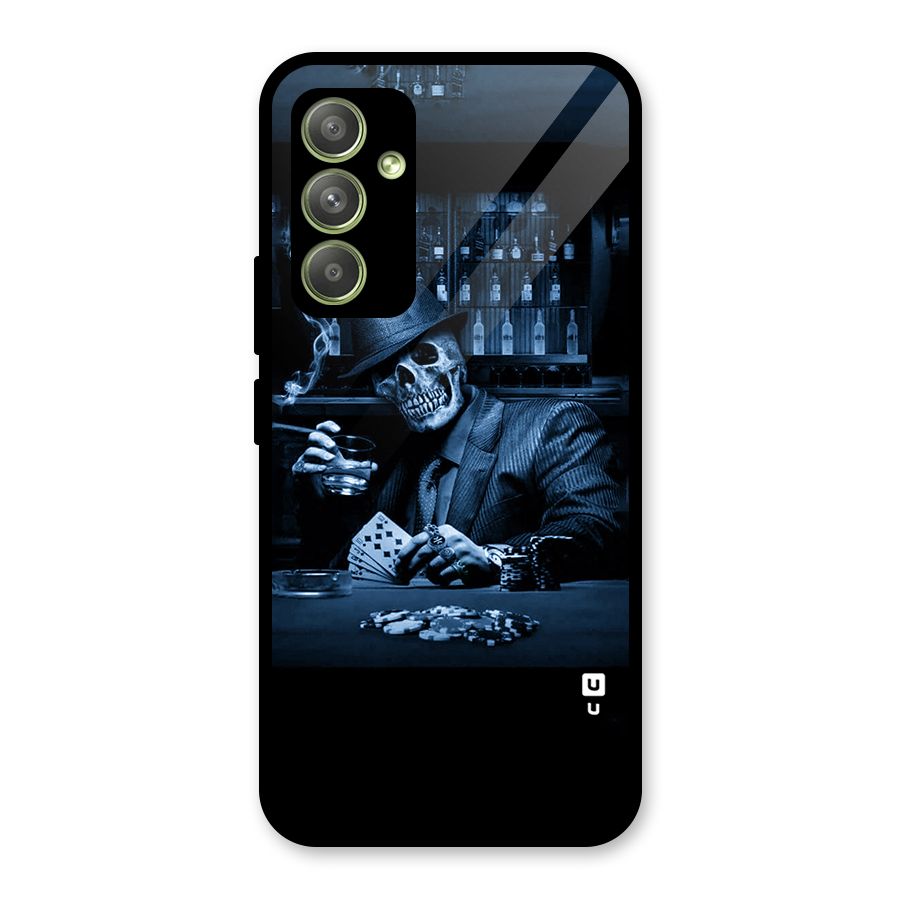 Cool Skull Cards Glass Back Case for Galaxy A54