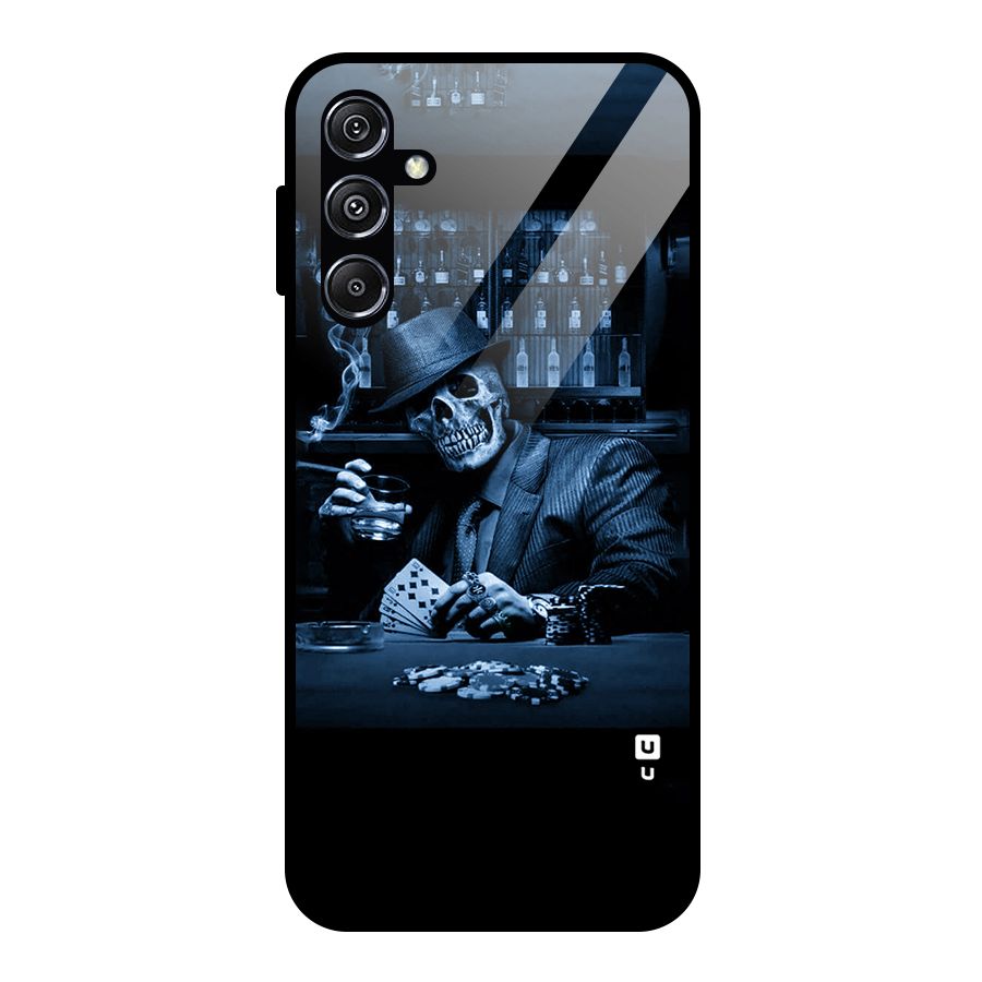 Cool Skull Cards Glass Back Case for Galaxy M34 5G
