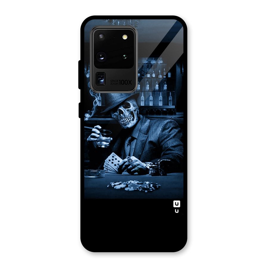 Cool Skull Cards Glass Back Case for Galaxy S20 Ultra