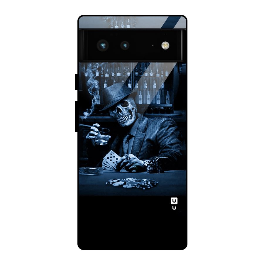 Cool Skull Cards Glass Back Case for Google Pixel 6