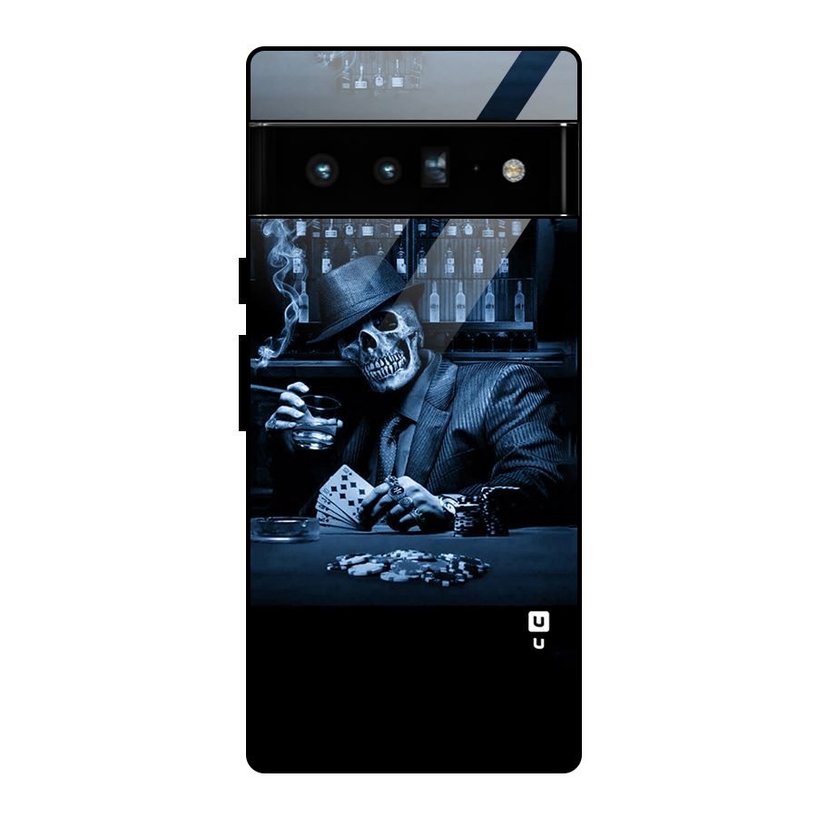 Cool Skull Cards Glass Back Case for Google Pixel 6 Pro
