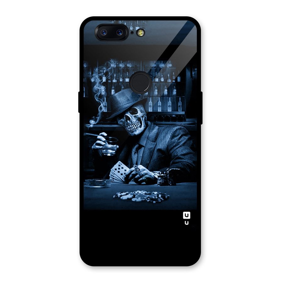 Cool Skull Cards Glass Back Case for OnePlus 5T