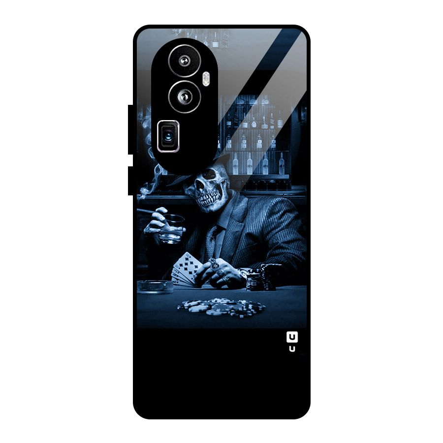 Cool Skull Cards Glass Back Case for Oppo Reno10 Pro Plus