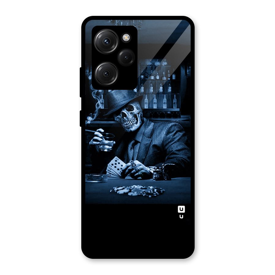 Cool Skull Cards Glass Back Case for Poco X5 Pro