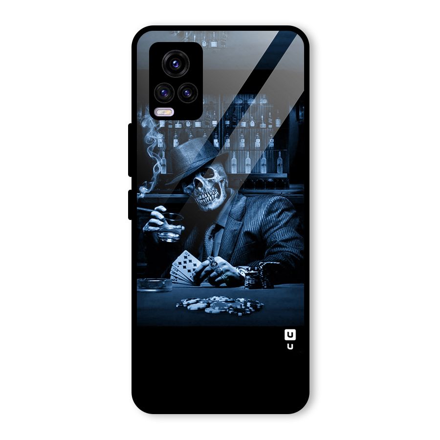 Cool Skull Cards Glass Back Case for Vivo V20 2021