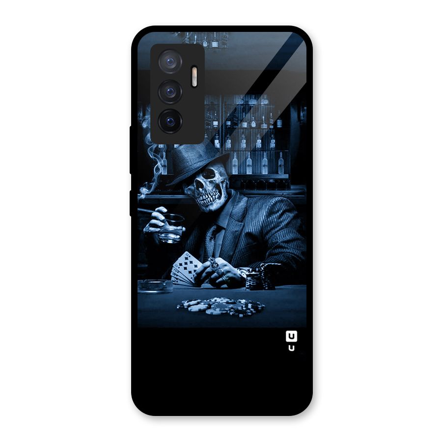 Cool Skull Cards Glass Back Case for Vivo V23e