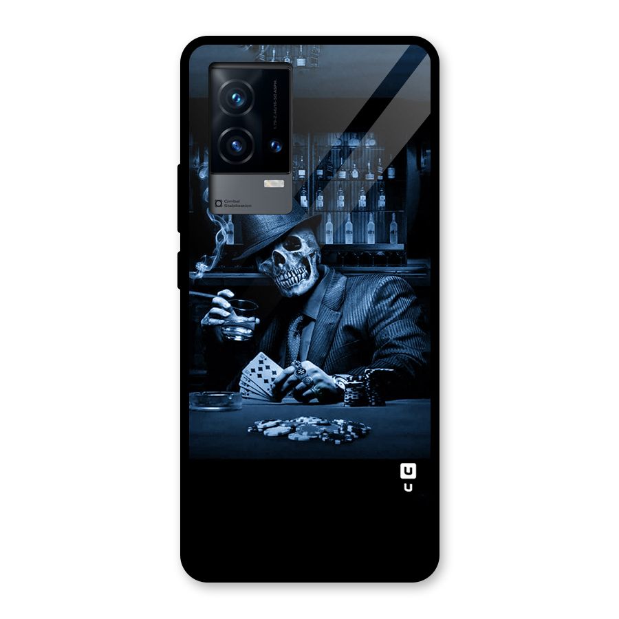Cool Skull Cards Glass Back Case for iQOO 9 5G