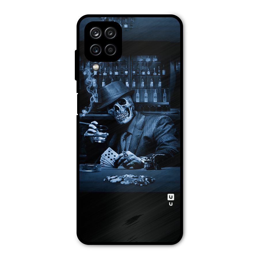 Cool Skull Cards Metal Back Case for Galaxy A12
