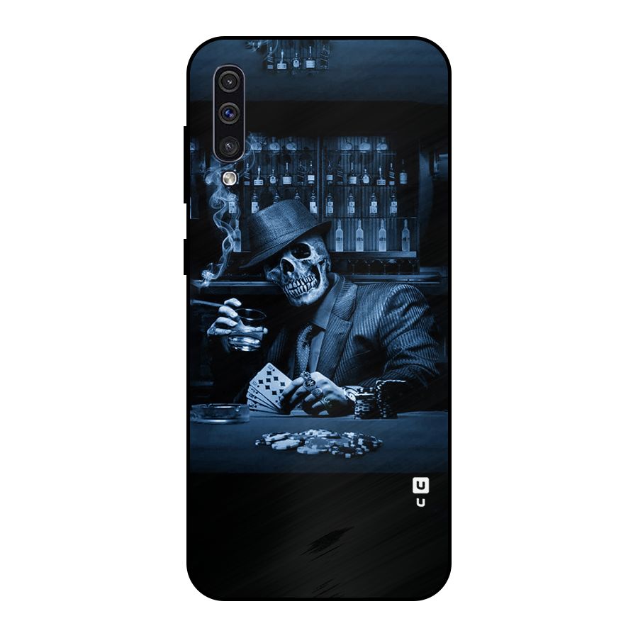 Cool Skull Cards Metal Back Case for Galaxy A30s